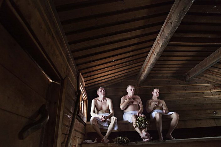 Men in sauna